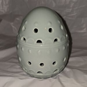 Elegant Blue Ceramic LED Egg